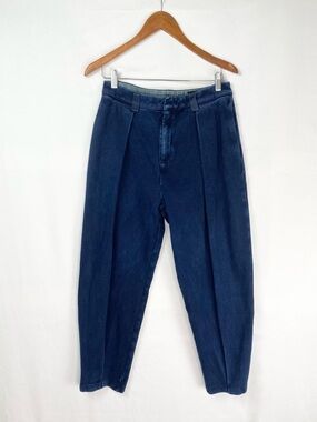 Adriano Goldshmied Barrel Jean Pleated Size 29 Dark Wash High Rise